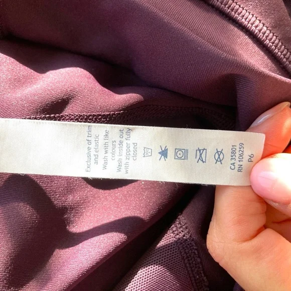 Lululemon Tied To It Biker Shorts 3.5 inch Black Cherry Plum Purple 6 Mesh - Picture 8 of 14